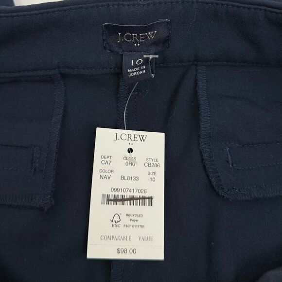 J.CREW Slim-Fit Full-Length Trouser Dress Pant 10 Navy Blue NWT A3 - Picture 5 of 6